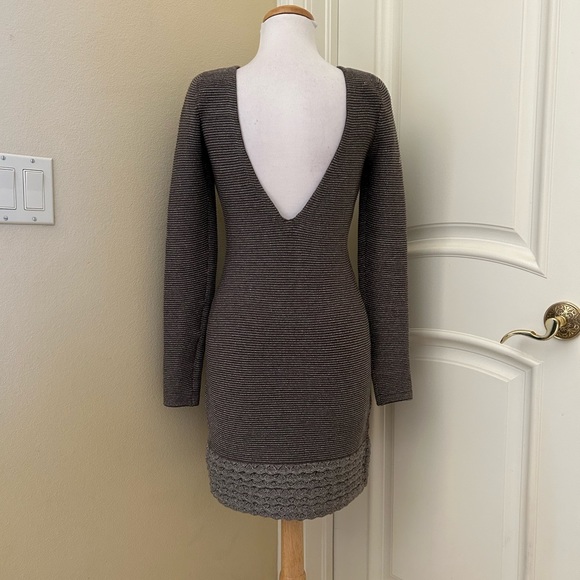 NWOT Moda International dark gray knit dress with silver threads. - Picture 3 of 5